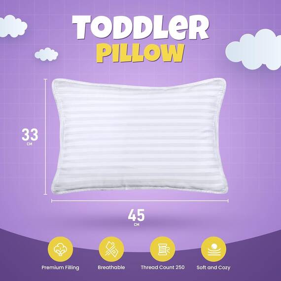 Utopia Bedding Kopfkissen Kleinkind 40 x 60 cm, 2er Set Kinderkopfkissen, Atmungsaktiv Polybaumwolle Gewebe, Kinderkissen zum Schlafen, Kissen für Kleinkinder, Für Kinder ab 2 Jahren (Weiß)