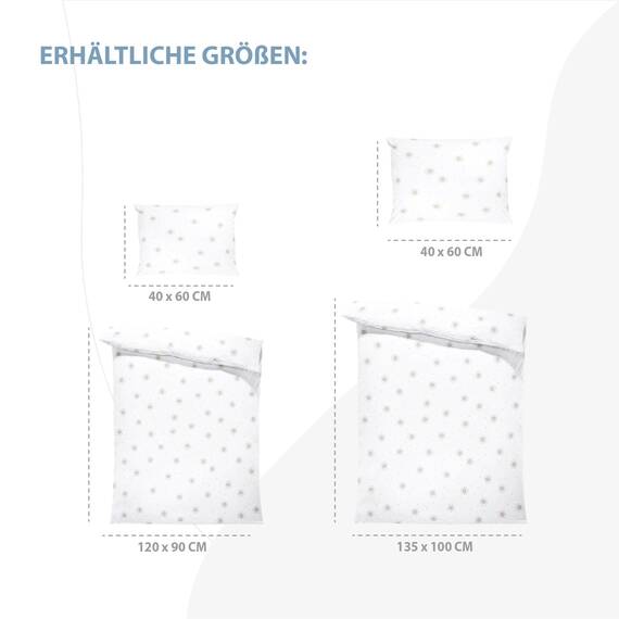 Kinderbettwäsche Baby Bettwäsche 90x120 cm aus Baumwolle - Kinder Set von Duvet Cover 90 x 120 und Kissenbezug 40x60 cm Junge und mädchen babybettwäsche bettbezug für Kleinkind Oeko-Tex