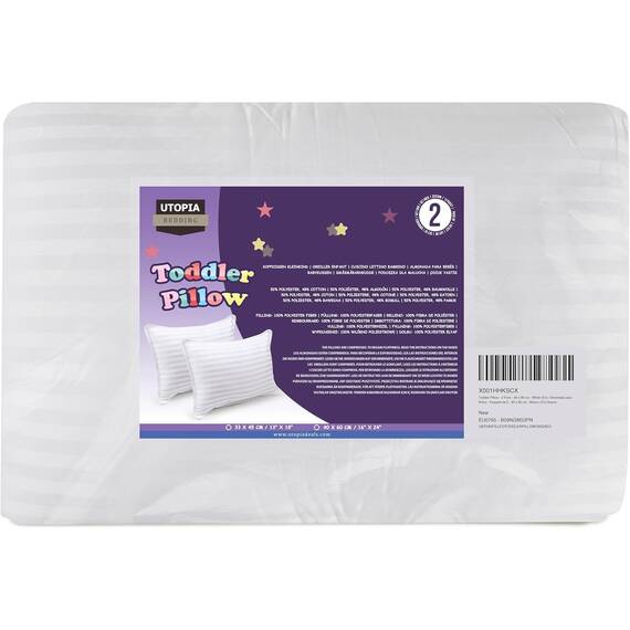 Utopia Bedding Kopfkissen Kleinkind 40 x 60 cm, 2er Set Kinderkopfkissen, Atmungsaktiv Polybaumwolle Gewebe, Kinderkissen zum Schlafen, Kissen für Kleinkinder, Für Kinder ab 2 Jahren (Weiß)