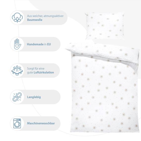 Kinderbettwäsche Baby Bettwäsche 90x120 cm aus Baumwolle - Kinder Set von Duvet Cover 90 x 120 und Kissenbezug 40x60 cm Junge und mädchen babybettwäsche bettbezug für Kleinkind Oeko-Tex