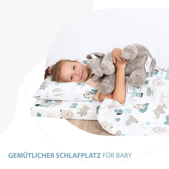 Kinderbettwäsche Baby Bettwäsche 100x135 cm aus Baumwolle - Kinder Set von Duvet Cover 100 x 135 und Kissenbezug 40x60 cm Junge und mädchen babybettwäsche bettbezug für Kleinkind Oeko-Tex