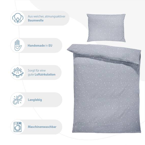Kinderbettwäsche Baby Bettwäsche 100x135 cm aus Baumwolle - Kinder Set von Duvet Cover 100 x 135 und Kissenbezug 40x60 cm Junge und mädchen babybettwäsche bettbezug für Kleinkind Oeko-Tex