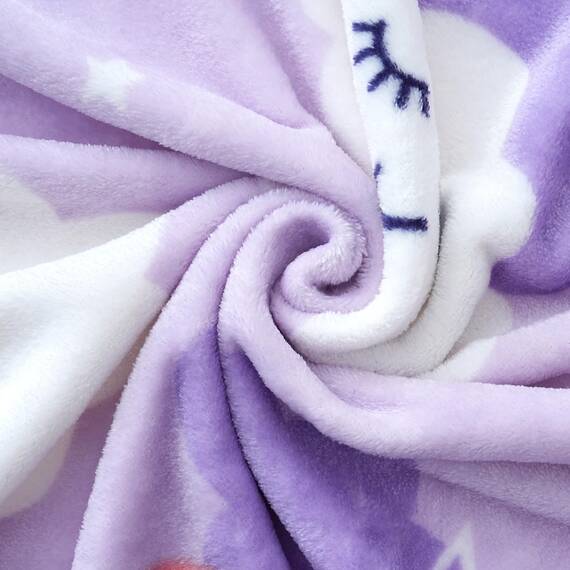 SOCHOW Kuscheldecke mit Wolkenmuster für Kinder Jungen und Mädchen, Weiche Leichte Gemütliche Warme Flanell Decke für Bett, 127 x 150 cm, Violett