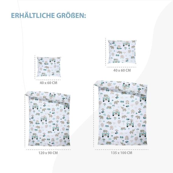 Kinderbettwäsche Baby Bettwäsche 100x135 cm aus Baumwolle - Kinder Set von Duvet Cover 100 x 135 und Kissenbezug 40x60 cm Junge und mädchen babybettwäsche bettbezug für Kleinkind Oeko-Tex