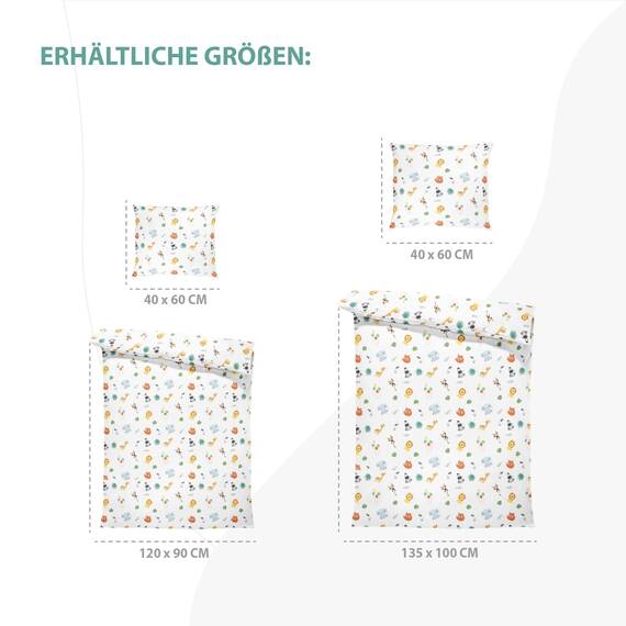 Kinderbettwäsche Baby Bettwäsche 90x120 cm aus Baumwolle - Kinder Set von Duvet Cover 90 x 120 und Kissenbezug 40x60 cm Junge und mädchen babybettwäsche bettbezug für Kleinkind Oeko-Tex