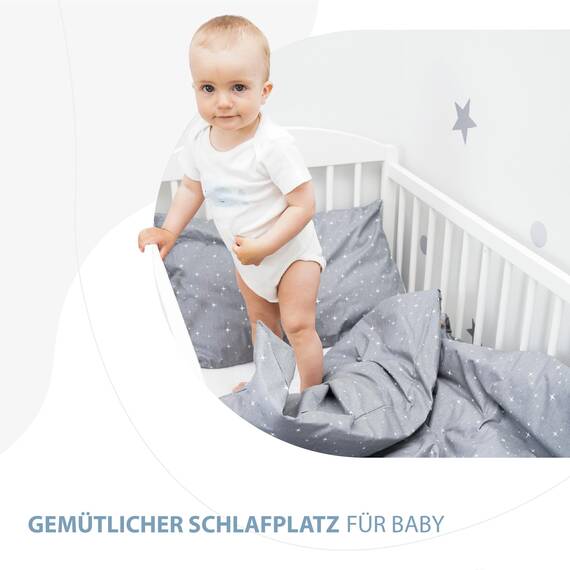 Kinderbettwäsche Baby Bettwäsche 90x120 cm aus Baumwolle - Kinder Set von Duvet Cover 90 x 120 und Kissenbezug 40x60 cm Junge und mädchen babybettwäsche bettbezug für Kleinkind Oeko-Tex