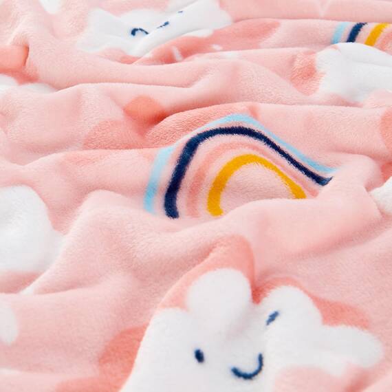 SOCHOW Kuscheldecke mit Wolkenmuster für Kinder Jungen und Mädchen, Weiche Leichte Gemütliche Warme Flanell Decke für Bett, 127 x 150 cm, Rosa