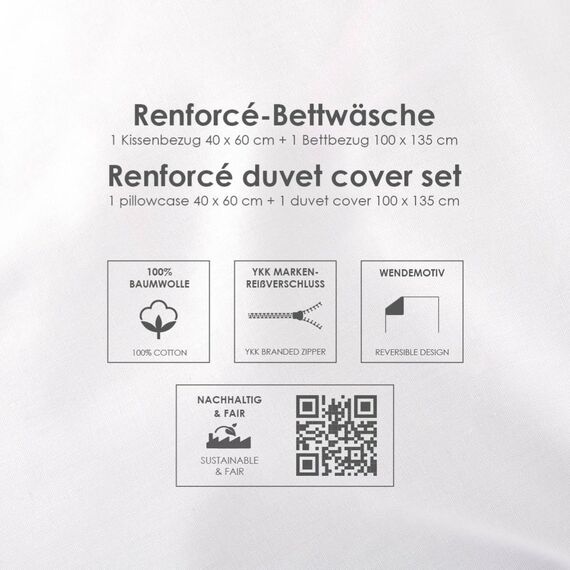 Herding Baby Best Kleinkinder-Bettwäsche-Set, Jana Lieblingsmensch Wendemotiv, Bettbezug 100 x 135 cm, Kopfkissenbezug 40 x 60 cm, Baumwolle/Renforcé