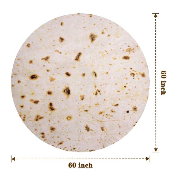 mermaker Burritos Tortilla-Wendeüberwurfdecke 2.0, ca. 152 cm, für Erwachsene und Kinder, riesige, lustige, Decke mit realistischem Lebensmitteldesign aus weichem Flanell mit 285 g/m², Taco-Decke