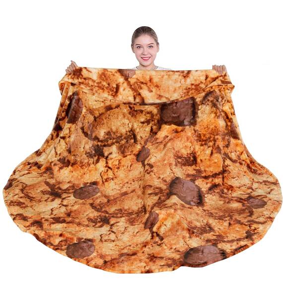 mermaker Plätzchen-Wendedecke 2.0, ca. 203 cm, für Erwachsene und Kinder, realistische Plätzchen-Überwurfdecke aus weichem Flanell mit 285 g/m²