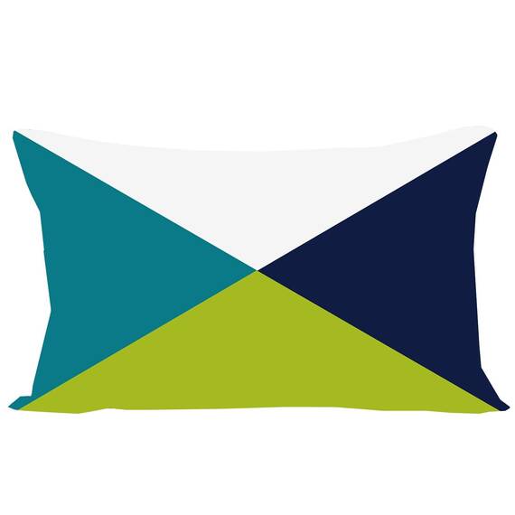 Wilproo Dekorativer grün-blauer abstrakter Überwurf-Kissenbezug, 30.5 x 50.8 cm, 4er-Set, geometrischer Baumwollleinen, Outdoor-Kissenbezug, quadratischer Kissenbezug für Auto, Couch, Heimdekoration