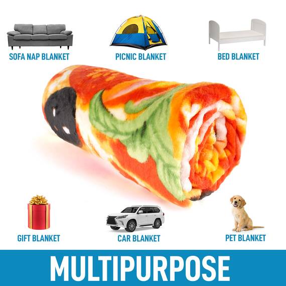 Zulay Pizzadecke (152,4 cm) – Neuheit große Pizzadecke für Erwachsene und Kinder – Premium weiches Flanell rund beladene Pizza Decke für Innen, Outdoor, Reisen, Zuhause und mehr