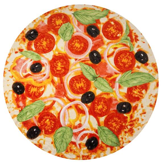 Zulay Pizzadecke (152,4 cm) – Neuheit große Pizzadecke für Erwachsene und Kinder – Premium weiches Flanell rund beladene Pizza Decke für Innen, Outdoor, Reisen, Zuhause und mehr