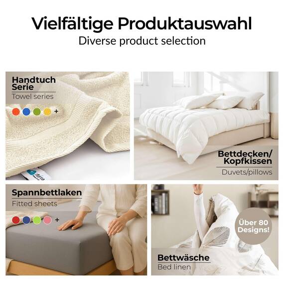 etérea Bettwäsche 200x200 Baumwolle Bettwäsche-Sets - Trisa Beige Orange - Reißverschluss, Renforcé, Fachhandel, Oekotex 100, Oekotex Made in Green - 200x200cm und Kissenbezug 2X 80x80cm