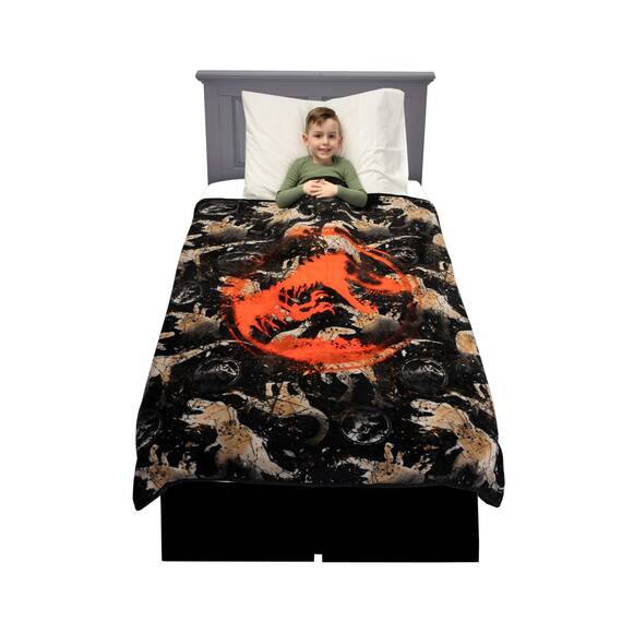 Franco Jurassic World Kinder-Bettdecke, weicher Plüsch, 117 x 152 cm