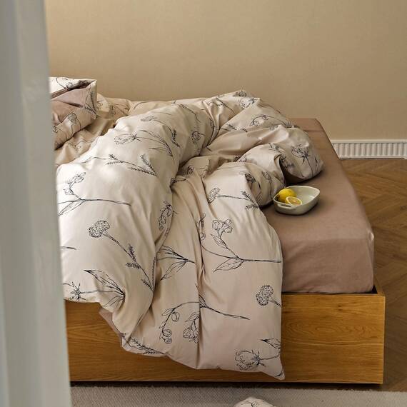 AOJIM Bettwäsche-Set aus 100 % Baumwolle, 3-teiliges Set mit 1 wendbaren Bettbezug mit unterschiedlichen Seiten und 2 passenden Kissenbezügen, für großes Doppelbett (Full Size), für Kinder und