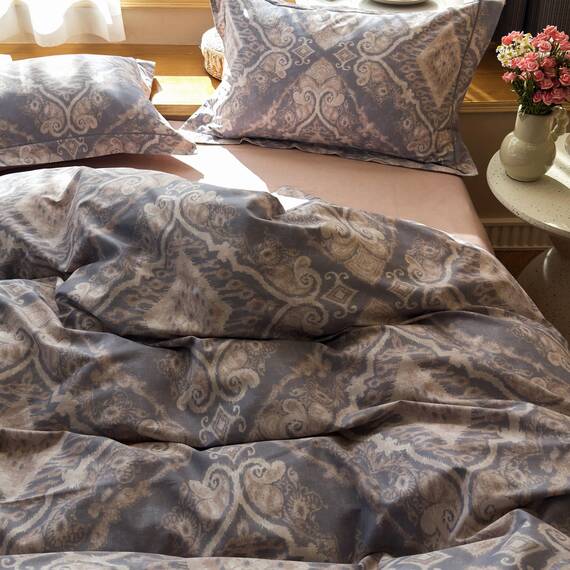 AOJIM Bettwäsche-Set aus reiner Baumwolle, 3-teiliges Set mit 1 bunten wendbaren Bettbezug und 2 passenden Kissenbezügen, Doppelbett (Twin Size), für Kinder und Erwachsene, einzigartiger nordischer