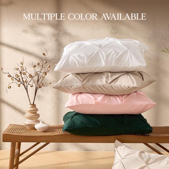 Andency Beigefarbenes Bettdecken-Set für King-Size-Betten (271 x 228 cm), 3-teiliges Bettwäsche-Set mit Quetschfalten, leicht, weich, für alle Jahreszeiten, Biesen, Mikrofaser