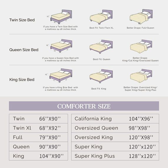 Andency Beigefarbenes Bettdecken-Set für King-Size-Betten (271 x 228 cm), 3-teiliges Bettwäsche-Set mit Quetschfalten, leicht, weich, für alle Jahreszeiten, Biesen, Mikrofaser
