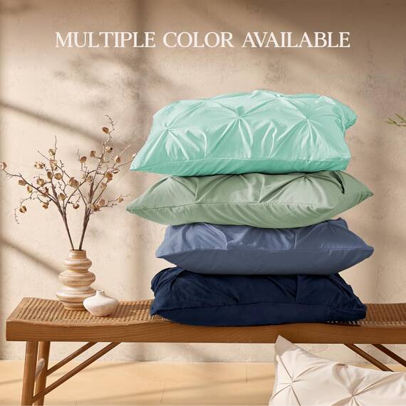 Andency California King Bettdecken-Set, Mintgrün, 267 x 248 cm, Quetschfalten, 3-teilig, übergroßes King-Size-Bettdecken-Bettwäsche-Set mit Biesen, Mikrofaser-Daunen-Alternative