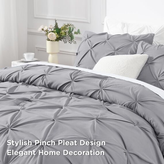 Andency Silbergraues Queen-Bettwäsche-Set (228 x 228 cm), 3-teilig, Western-Bettwäsche und Sets, für alle Jahreszeiten, weiche, leichte Daunen-Alternative für Jungen, Männer, Erwachsene