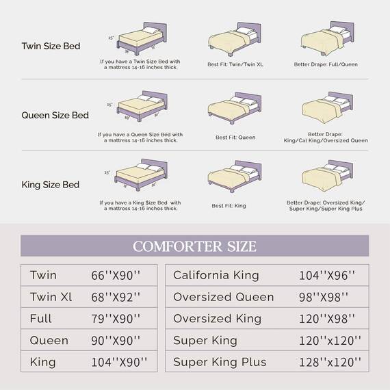 Andency Weizen-Bettdecke für Queen-Size-Bett (228 x 228 cm), 3-teilig, leichtes Bettwäsche-Set mit Quetschfalten für Queensize-Bett, weiche Mikrofaser-Bettwäsche-Set (1 Biesendecke und 2 Kissenbezüge)