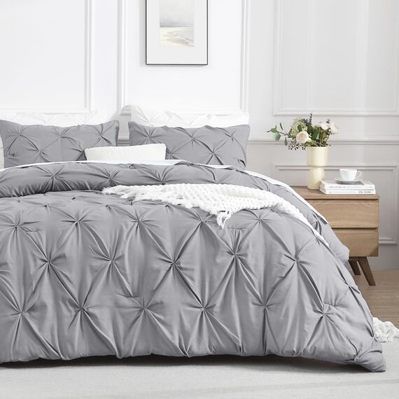 Andency Silbergraues Queen-Bettwäsche-Set (228 x 228 cm), 3-teilig, Western-Bettwäsche und Sets, für alle Jahreszeiten, weiche, leichte Daunen-Alternative für Jungen, Männer, Erwachsene