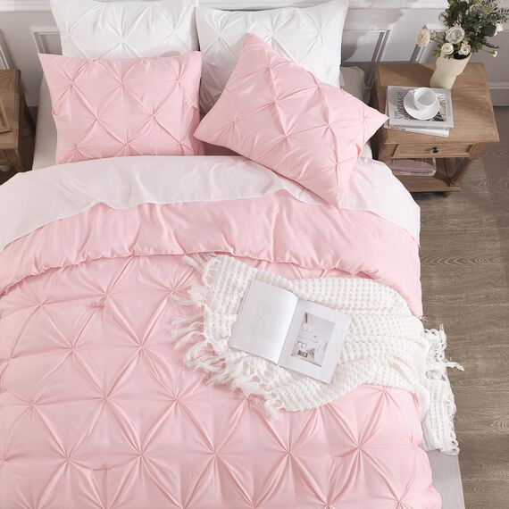 Andency Bettwäscheset für Doppelbetten (168 x 228 cm), 2-teilig, weich, leicht, niedlich, mit Quetschfalten, für Kinder, Mädchen, Teenager, für alle Jahreszeiten, warme Daunen, Alternative für