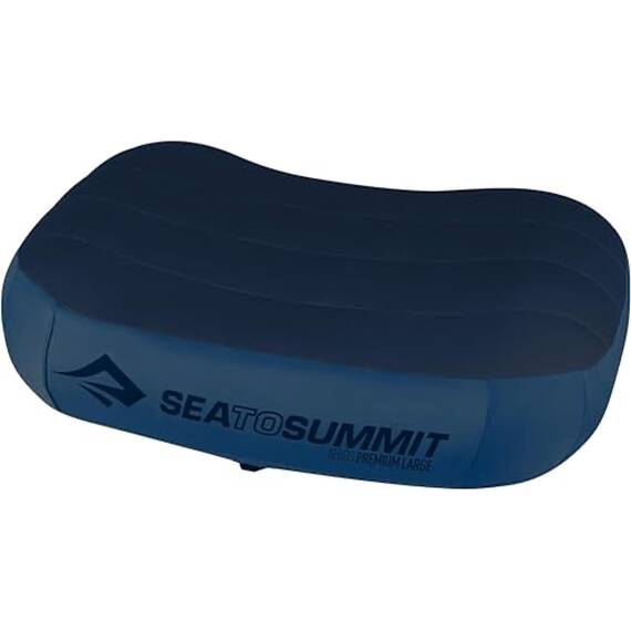 Sea to Summit - Aeros Ultralight Deluxe Reisekissen L - Leicht zum Aufblasen - rutschfest - Ultra-SIL Reißverschluss-Tasche - Camping & Fahrradtouren - 42 x 30 x 13cm - Navy Blue - 114g