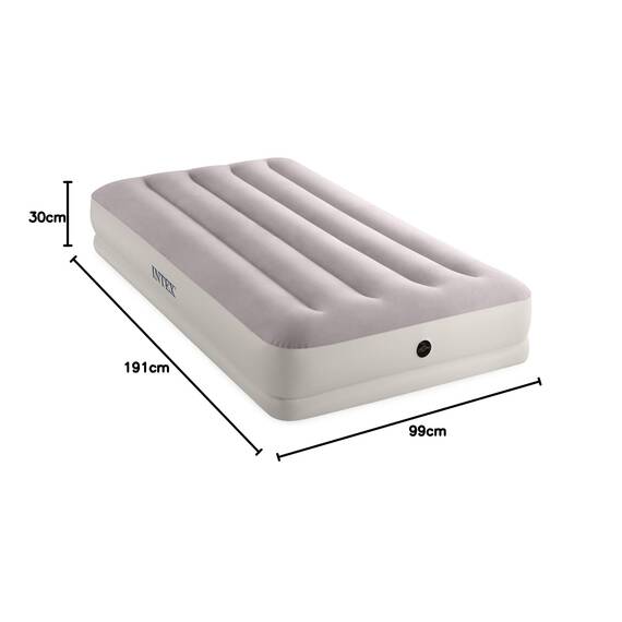 Intex 64177 - Luftmatratze Einzelbett Dura-Beam Prestige Mid-Rise, Aufblasbare Matratze mit Ventil, Geeignet für 1 Person, PVC, Mehrfarbig, 99x191x30 cm
