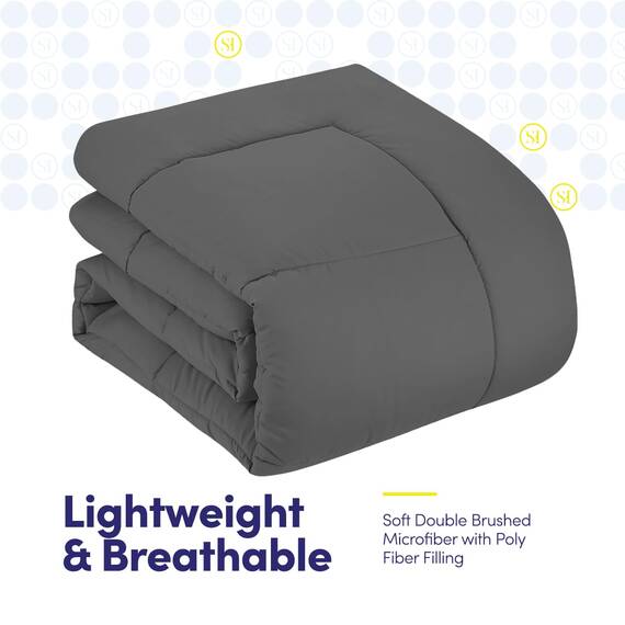 Twin XL Bettdecken-Set für Studentenwohnheim, Spannbetttuch, integrierte Bettlakenbänder, ultraweich und knitterfrei, Schlafsaal-Essentials für Jungs und Mädchen, extra langes Doppelbett-Set, Grau