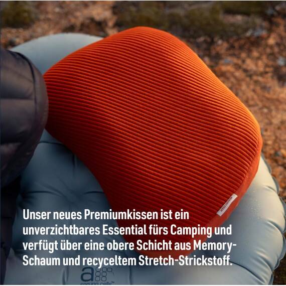 Sea to Summit - Aeros Memory Foam Campingkissen - aufblasbares Premium Reisekissen - Xpress-Ventil - 3D-Strick Komfort - rutschfest mit PillowLock - ergonomisch für Trekking, Camping & Reisen
