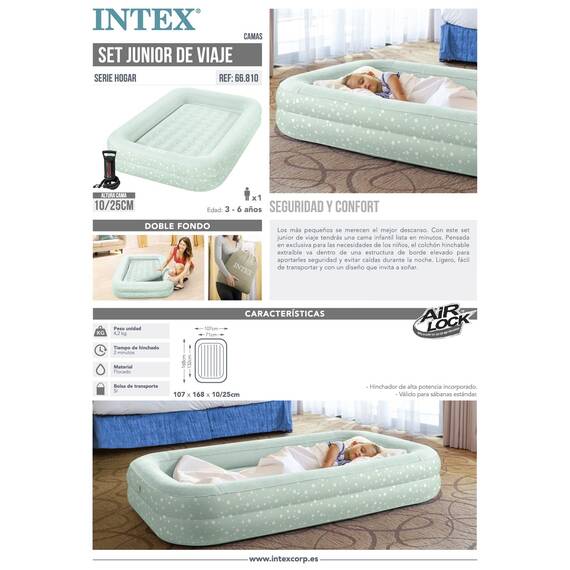 Intex Luftbett, Minzgrün, 107 x 168 x 25 cm