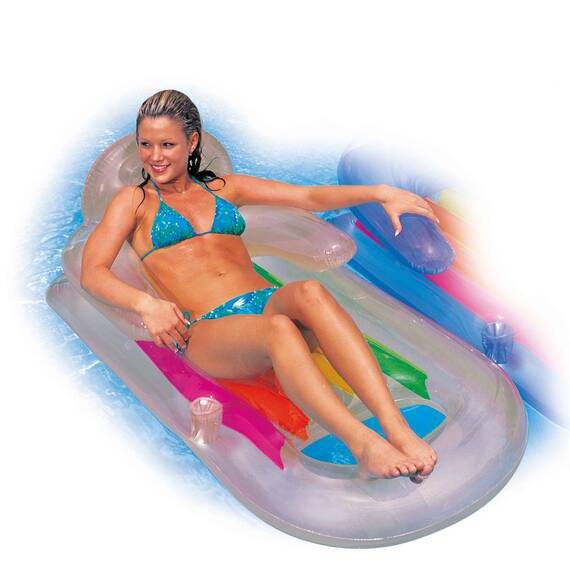 Intex 58802EU - Aufblasbarer Sessel zum Sonnenbaden, Vinyl, Mehrfarbig, 160x85 cm