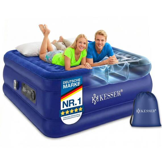 KESSER® Aufblasbare Matratze Luftbett Selbstaufblasend Gästebett mit eingebauter elektrischer Pumpe, Luftmatratze für Camping oder Heimgebrauch Mit Tasche, geeignet für 1 Person - 203 x 95 x 51cm