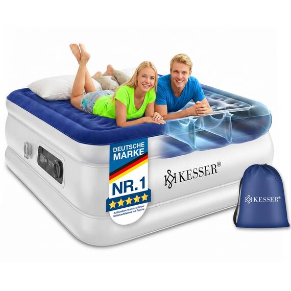 KESSER® Aufblasbare Matratze Luftbett Selbstaufblasend Gästebett mit eingebauter elektrischer Pumpe, Luftmatratze für Camping oder Heimgebrauch Mit Tasche, geeignet für 1 Person - 203 x 95 x 51cm