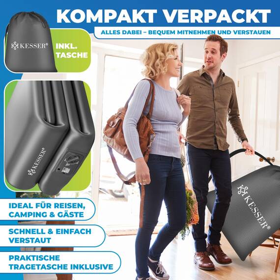 KESSER® Aufblasbare Matratze Luftbett Selbstaufblasend Gästebett mit eingebauter elektrischer Pumpe, Luftmatratze für Camping oder Heimgebrauch Mit Tasche, geeignet für 1 Person - 203 x 95 x 51cm