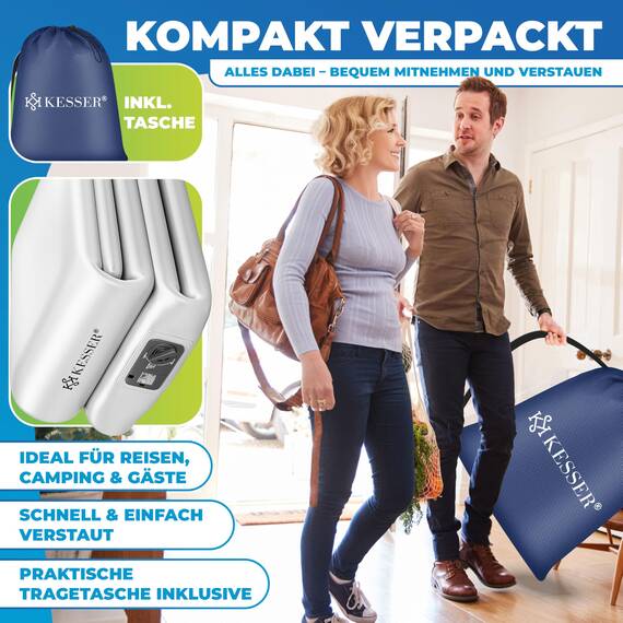 KESSER® Aufblasbare Matratze Luftbett Selbstaufblasend Gästebett mit eingebauter elektrischer Pumpe, Luftmatratze für Camping oder Heimgebrauch Mit Tasche, geeignet für 2 Person - 203 x 152,5 x 51cm