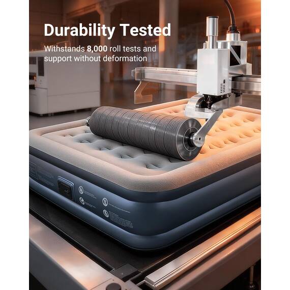 iDOO Luxuriöse Luftmatratze mit eingebauter Pumpe, Queen-Size-aufblasbare Matratze für Camping, Gäste und Zuhause, 45,7 cm erhöhter Komfort, aufblasbar, langlebig, tragbar und wasserdicht, aufblasbar