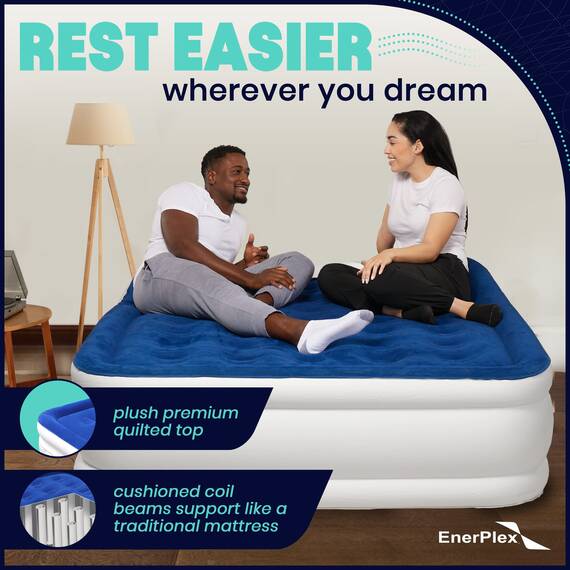 EnerPlex Premium Doppelpumpe Luxus Luftmatratze Mit Pumpe Gebaut Airbed Angehoben Doppel Hohe Königin Sprengen Bett||Königin