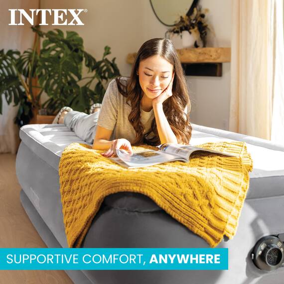 Intex Dura Beam Plus Series Luftmatratze mit integrierter Pumpe, Kingsize-Bett