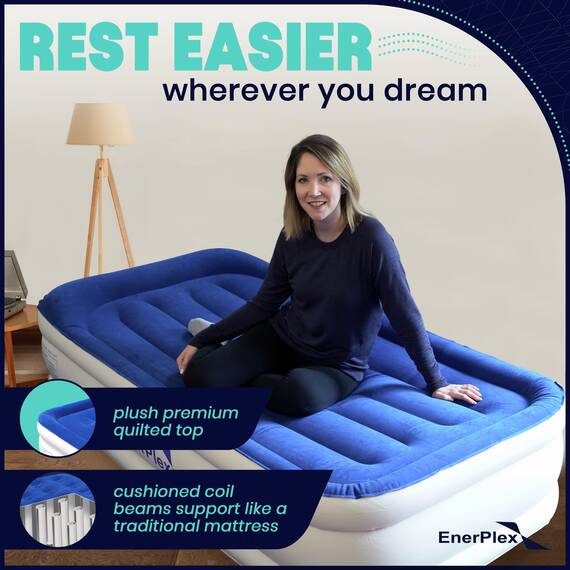 EnerPlex Premium Doppelpumpe Luxus Luftmatratze Mit Pumpe Gebaut Airbed Angehoben Doppel Hohen Doppel Schlag Bis Bett||Zwilling