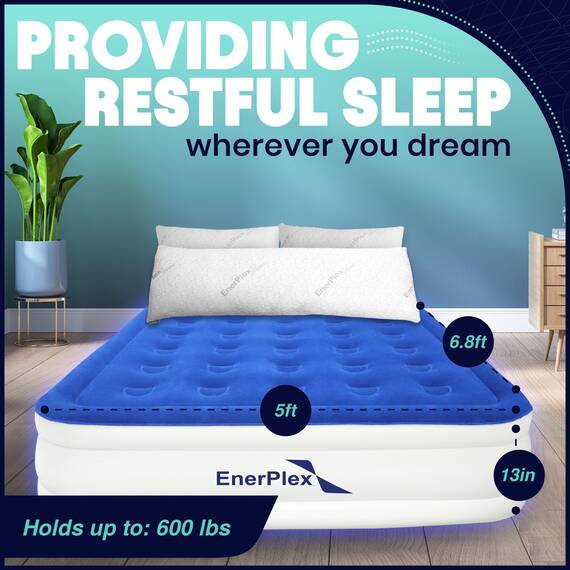 EnerPlex Premium Doppelpumpe Luxus Luftmatratze Mit Pumpe Gebaut Airbed Angehoben Doppel Hohe Königin Sprengen Bett||Königin