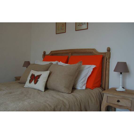 beties - Basic -, Big Comfy Keilkissen Bezug ca. 62x49x30 cm, Kissenhülle 100% Baumwolle in vielen fröhlichen Uni-Farben (orange)