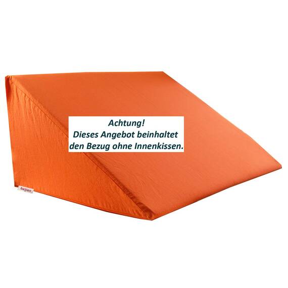 beties - Basic -, Big Comfy Keilkissen Bezug ca. 62x49x30 cm, Kissenhülle 100% Baumwolle in vielen fröhlichen Uni-Farben (orange)