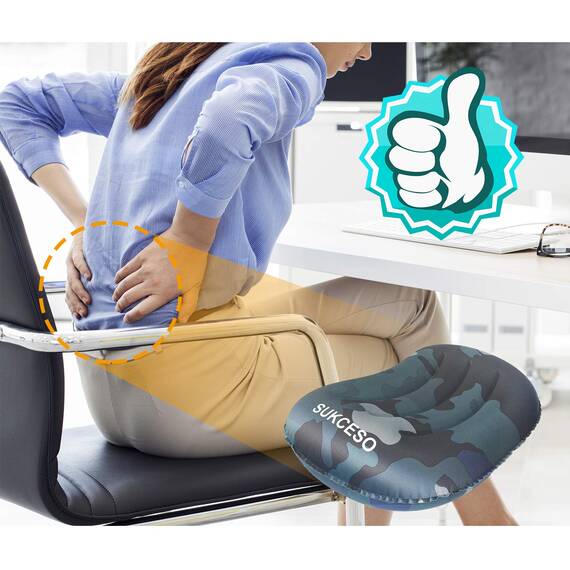 Ultraleichte aufblasbare Campingkissen - komprimierbar, bequem zum Schlafen beim Wandern oder Rucksackwandern. Ergonomische Rucksackkissen für Nacken- und Lendenwirbelstütze (2 Count, Camouflage)