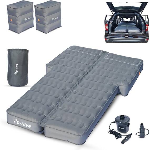 D-Hive Verkürzte Länge – unschlagbare Haltbarkeit, SUV-Luftmatratze für Auto-Camping, strapazierfähiges, extra dickes 300D-Oxford-Gewebe, schneller und einfacher Aufbau mit elektrischer Pumpe