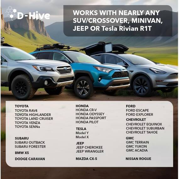 D-Hive Verkürzte Länge – unschlagbare Haltbarkeit, SUV-Luftmatratze für Auto-Camping, strapazierfähiges, extra dickes 300D-Oxford-Gewebe, schneller und einfacher Aufbau mit elektrischer Pumpe