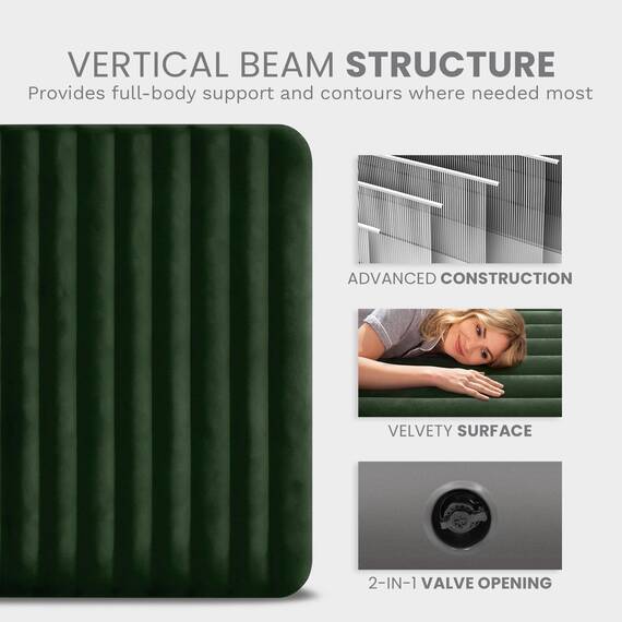 Intex 64109E Dura-Beam Standard Prestige Luftmatratze: Fiber-Tech – Queen-Size-Größe – 25,4 cm Betthöhe – 272,2 kg Tragkraft – Pumpe separat erhältlich