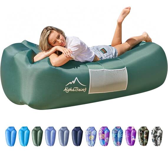AlphaBeing Aufblasbare Liege, Strandkorbzubehör, Luftsofa, Hängematte, Aufblasbare Couch für Camping, Hinterhof oder See mit Kompressionskammern, Ideale Outdoor-Geschenke für Erwachsene